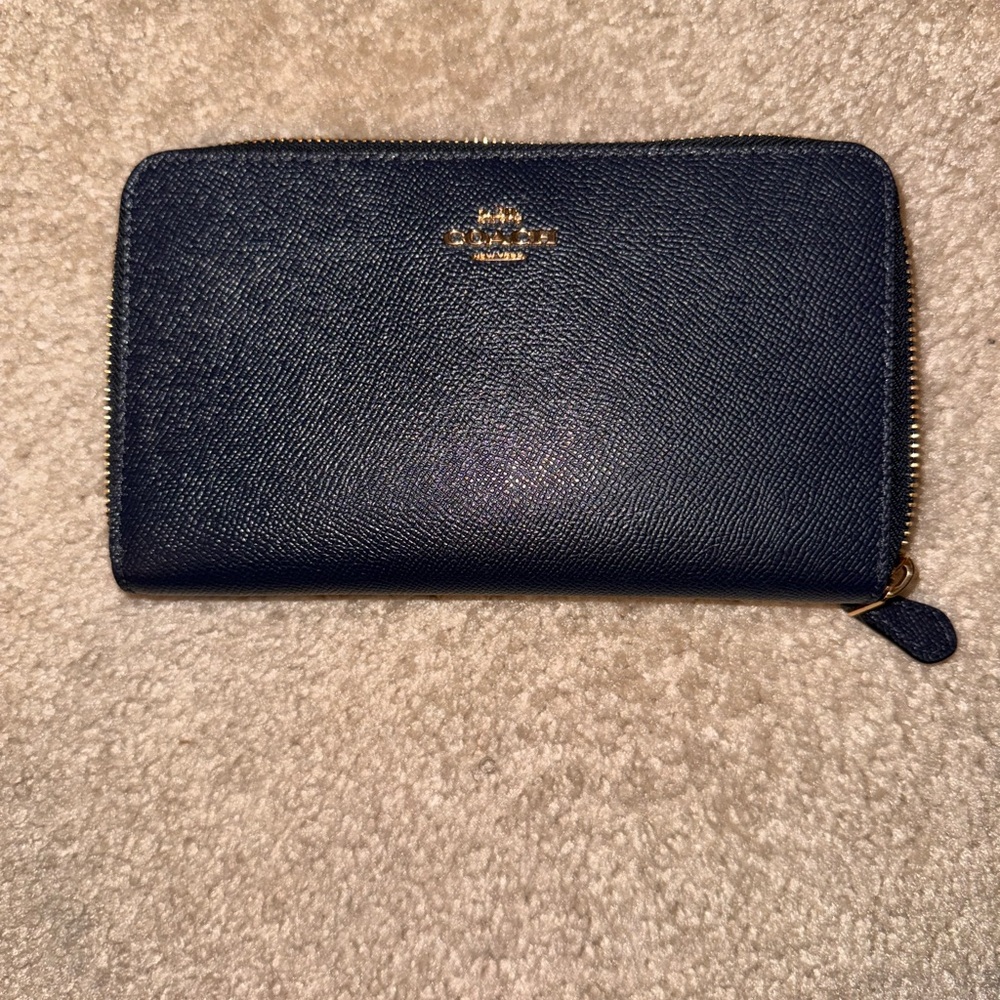 Coach Navy Leather Wallet